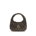 Miu Miu Wander Brown Matelassé Leather Shoulder Bag