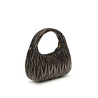 Miu Miu Wander Brown Matelassé Leather Shoulder Bag