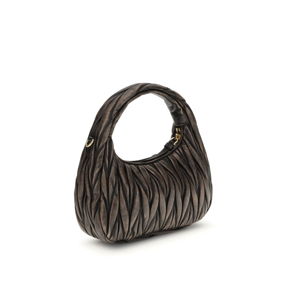 Miu Miu Wander Brown Matelassé Leather Shoulder Bag