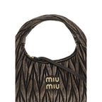 Miu Miu Wander Brown Matelassé Leather Shoulder Bag