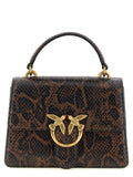 Pinko Mini Love Brown Python Leather Handbag