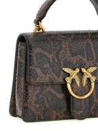 Pinko Mini Love Brown Python Leather Handbag