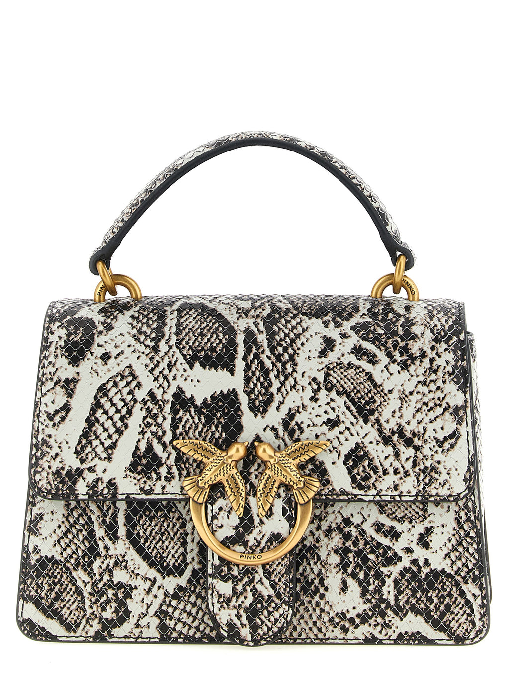 Pinko Mini Love One Light Python Leather Handbag