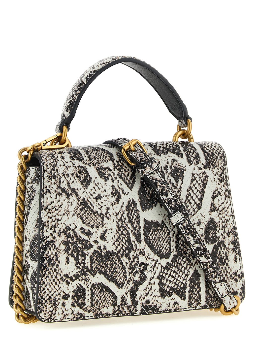 Pinko Mini Love One Light Python Leather Handbag