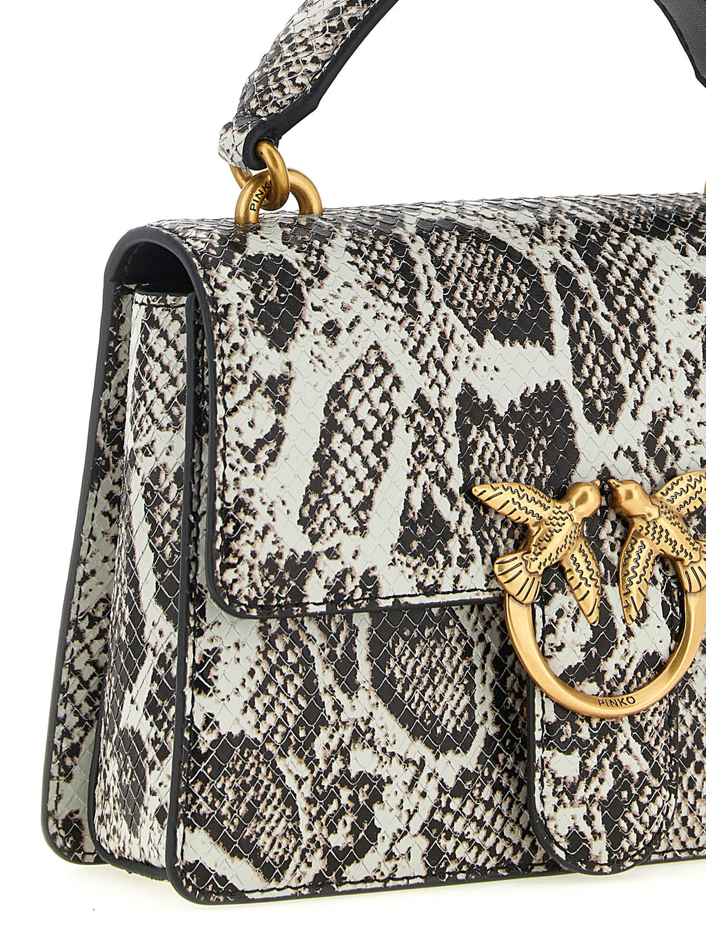 Pinko Mini Love One Light Python Leather Handbag