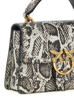 Pinko Mini Love One Light Python Leather Handbag