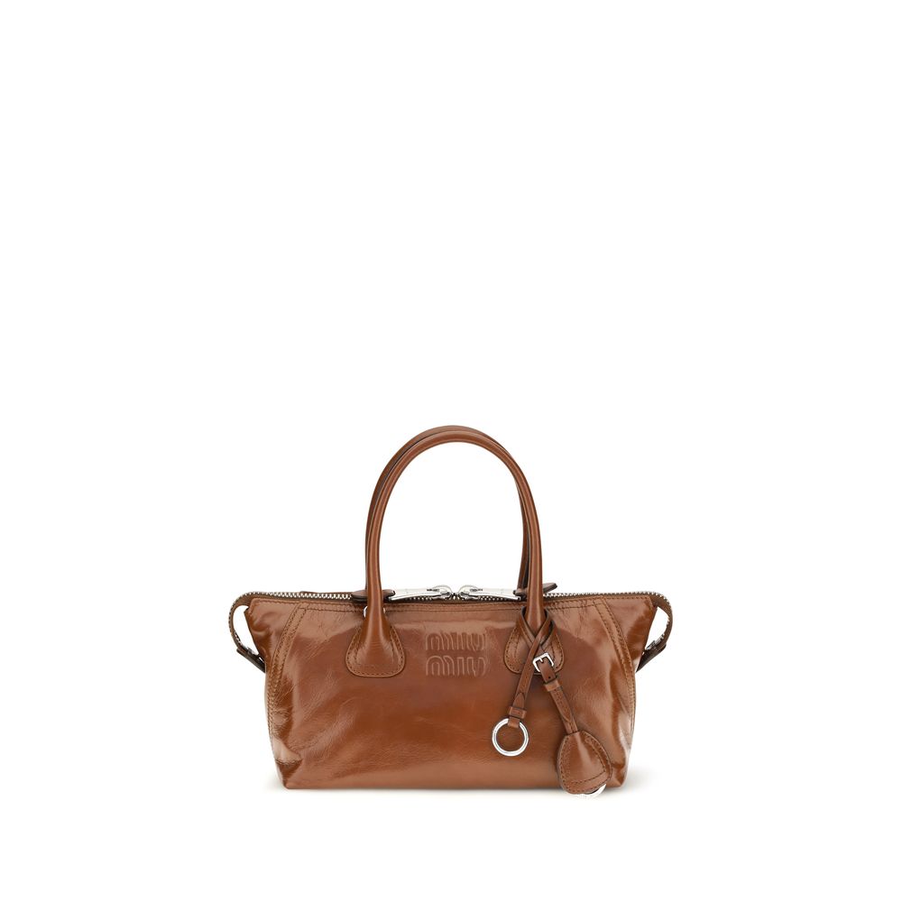 Miu Miu Brown Glossy Leather Handbag