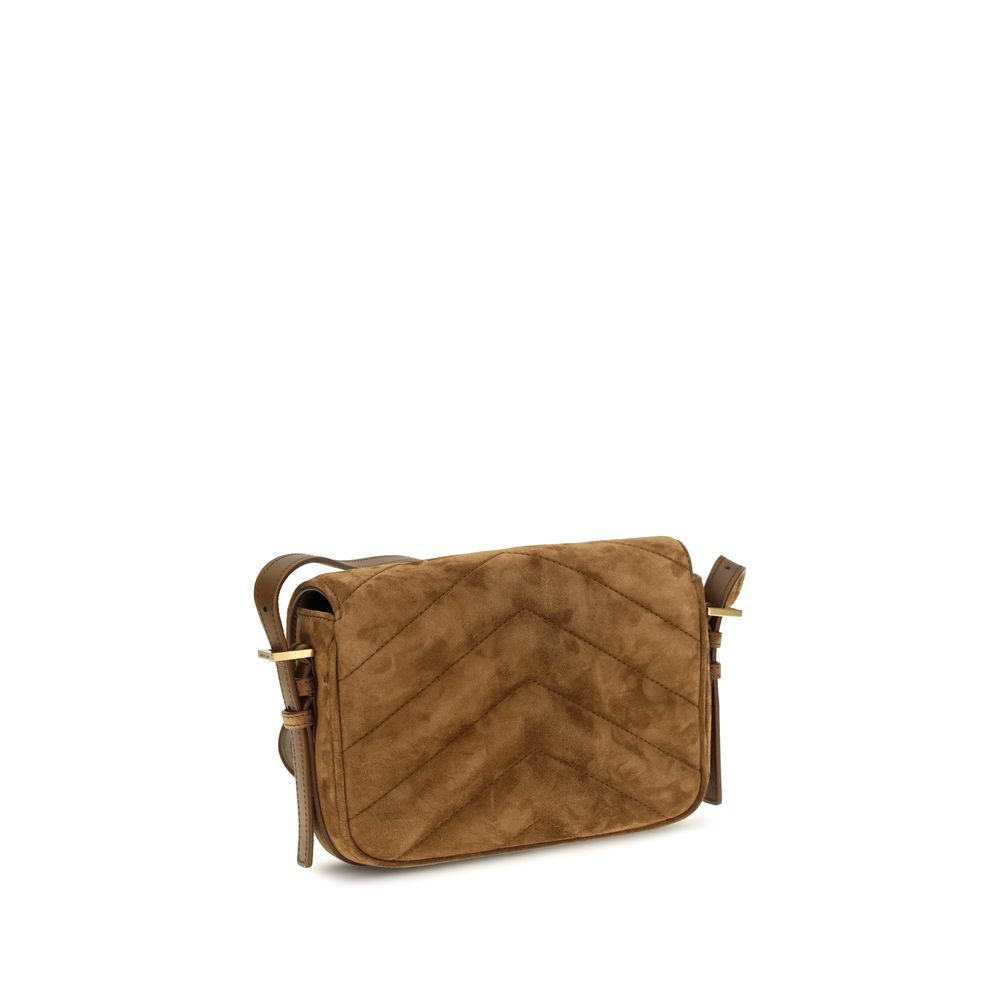 Saint Laurent Small Loulou Brown Suede Shoulder Bag