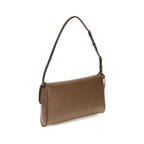 Valentino Garavani Devain Taupe Leather Shoulder Bag