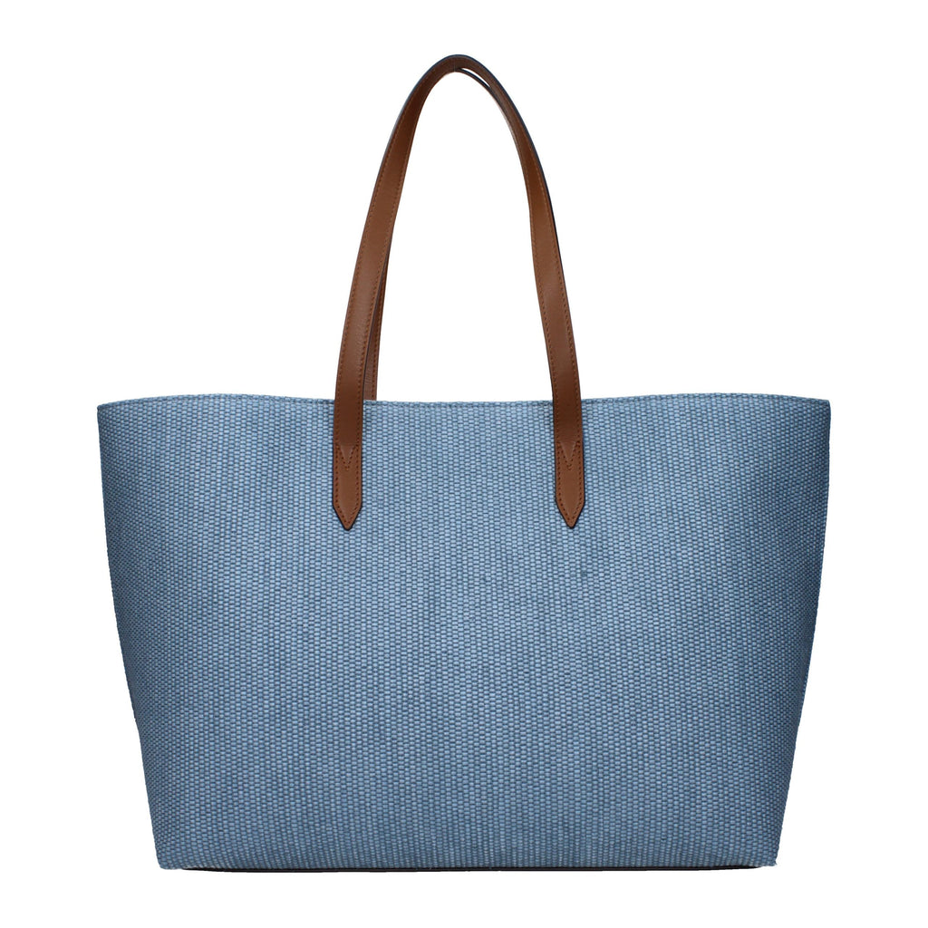 Jimmy Choo Smoky Blue Canvas Logo Shopping Tote