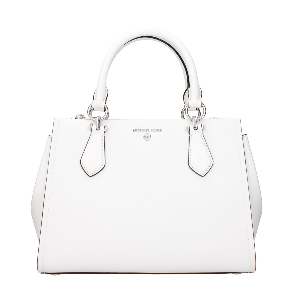 Michael Kors Brooke Optic White Leather Satchel Bag