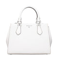 Michael Kors Brooke Optic White Leather Satchel Bag