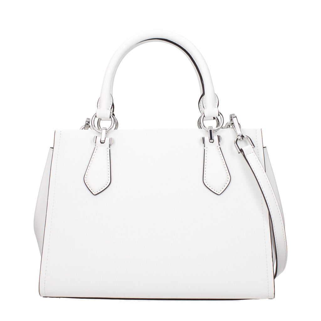 Michael Kors Brooke Optic White Leather Satchel Bag