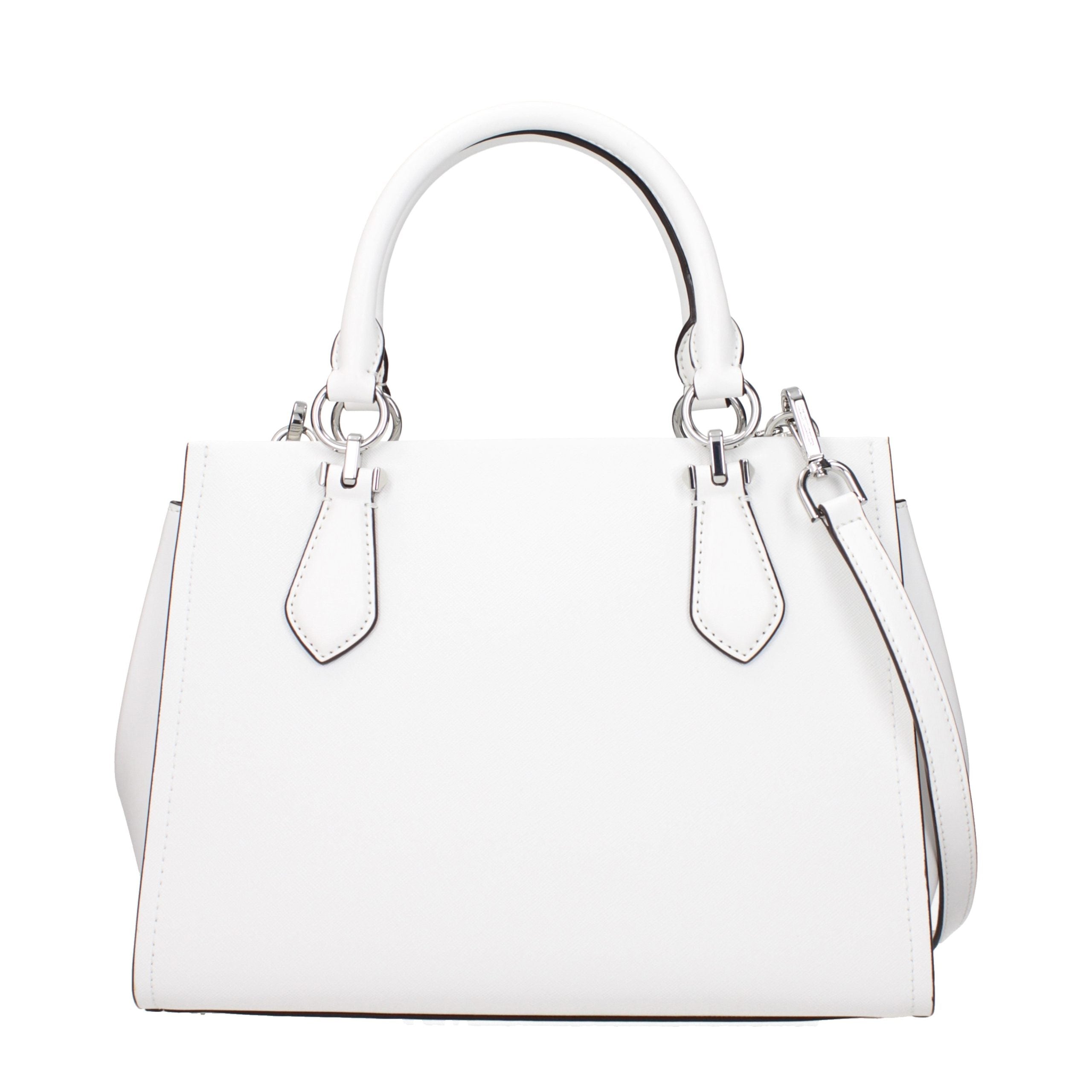 Michael Kors Brooke Optic White Leather Satchel Bag