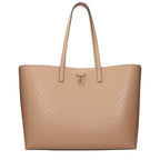 Jimmy Choo Beige Monogram Leather Shopping Tote