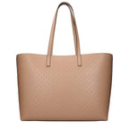 Jimmy Choo Beige Monogram Leather Shopping Tote