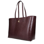 Jimmy Choo Burgundy Croc-Embossed Leather Shopping Tote