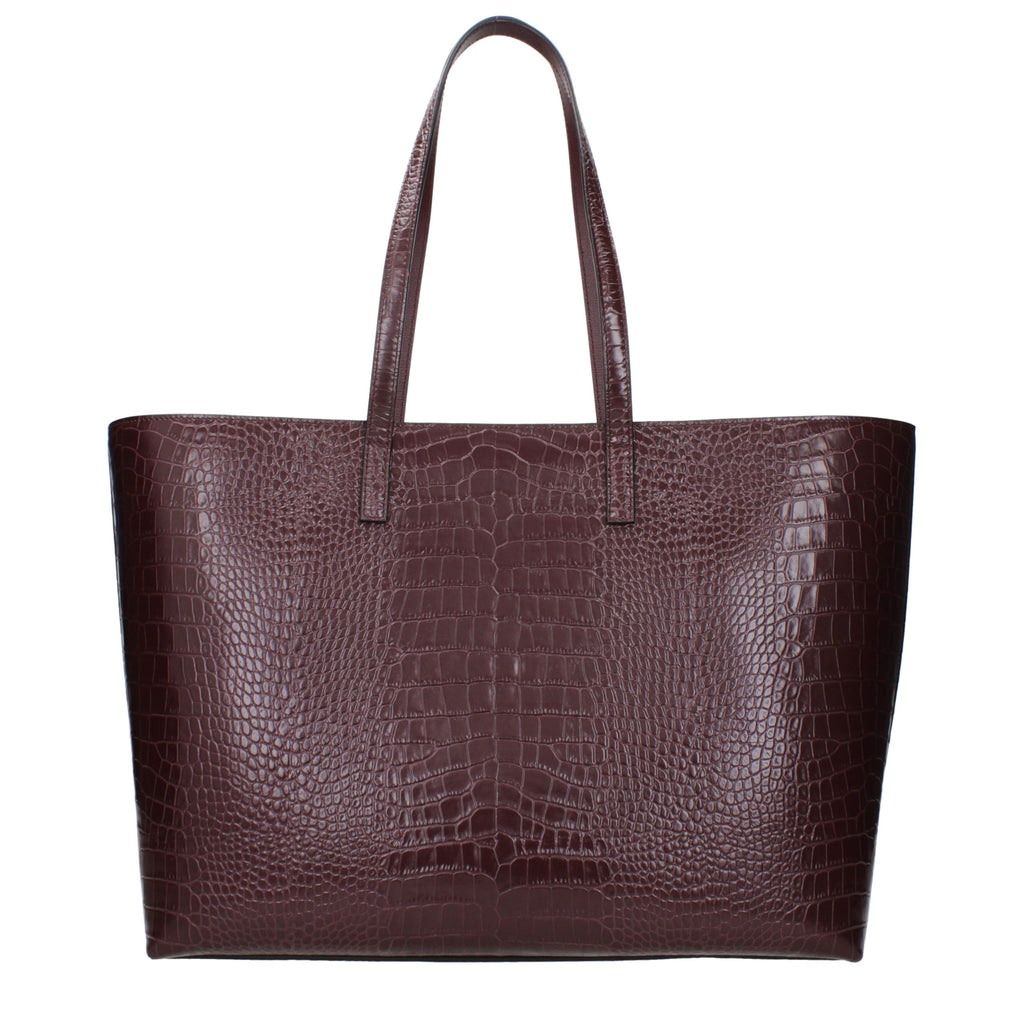 Jimmy Choo Burgundy Croc-Embossed Leather Shopping Tote