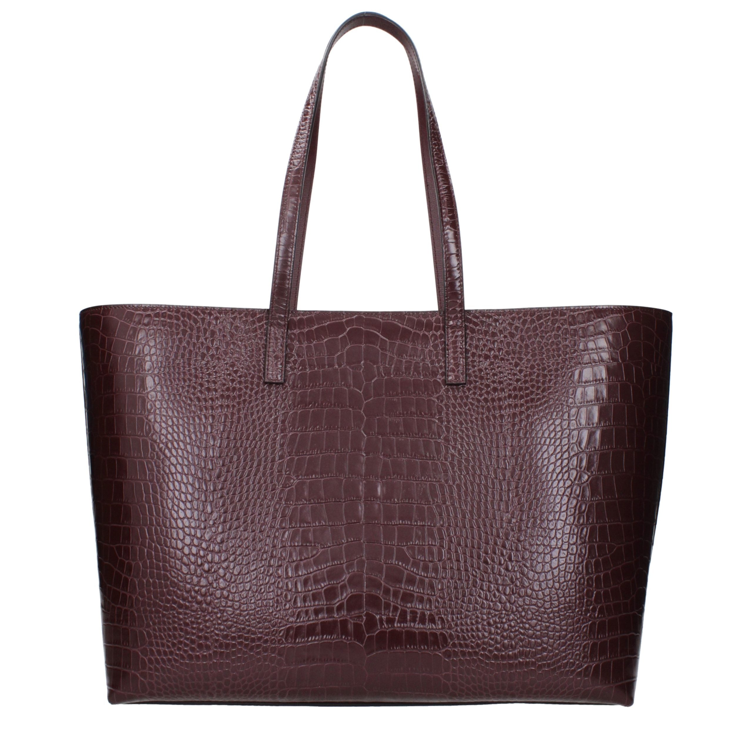 Jimmy Choo Burgundy Croc-Embossed Leather Shopping Tote