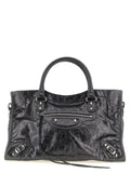 Balenciaga Le City Medium Silver Metallic Leather Handbag