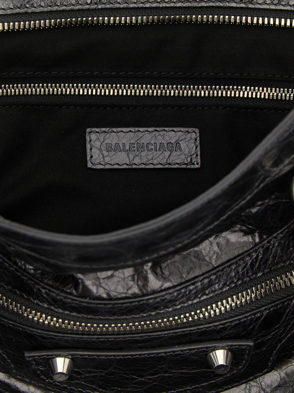 Balenciaga Le City Medium Silver Metallic Leather Handbag