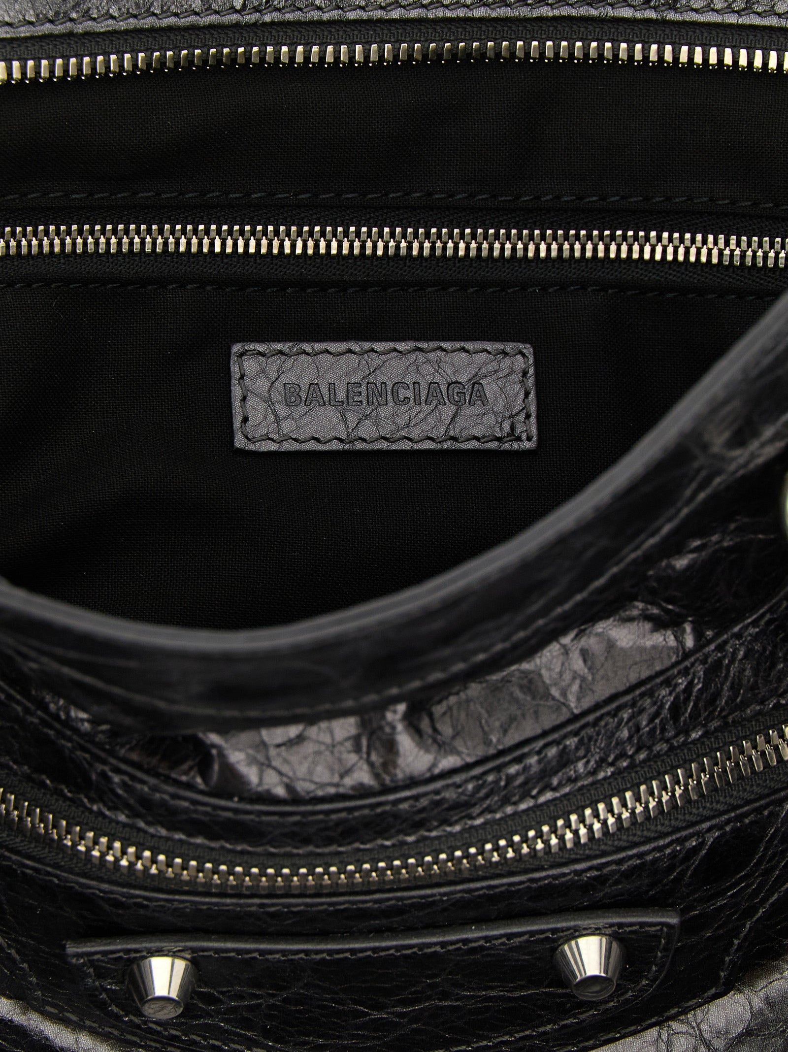 Balenciaga Le City Medium Silver Metallic Leather Handbag