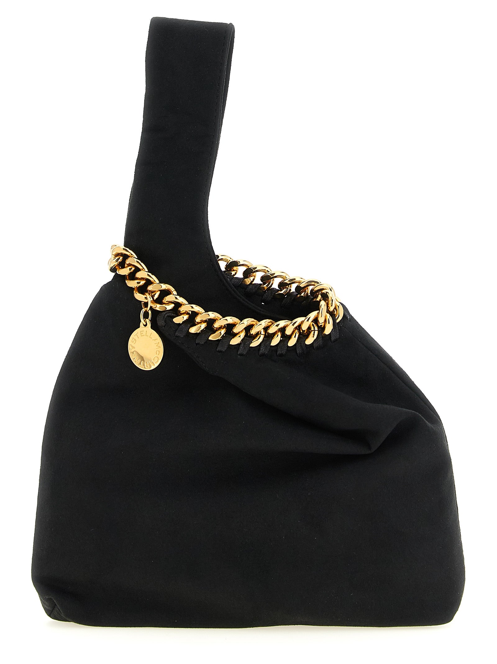 Stella McCartney Falabella Wristlet Black Suede-Effect Handbag