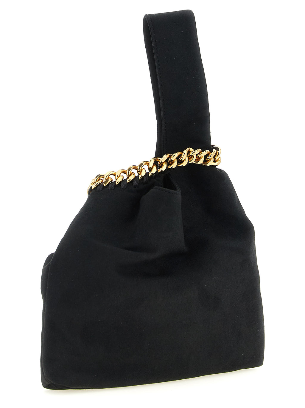 Stella McCartney Falabella Wristlet Black Suede-Effect Handbag