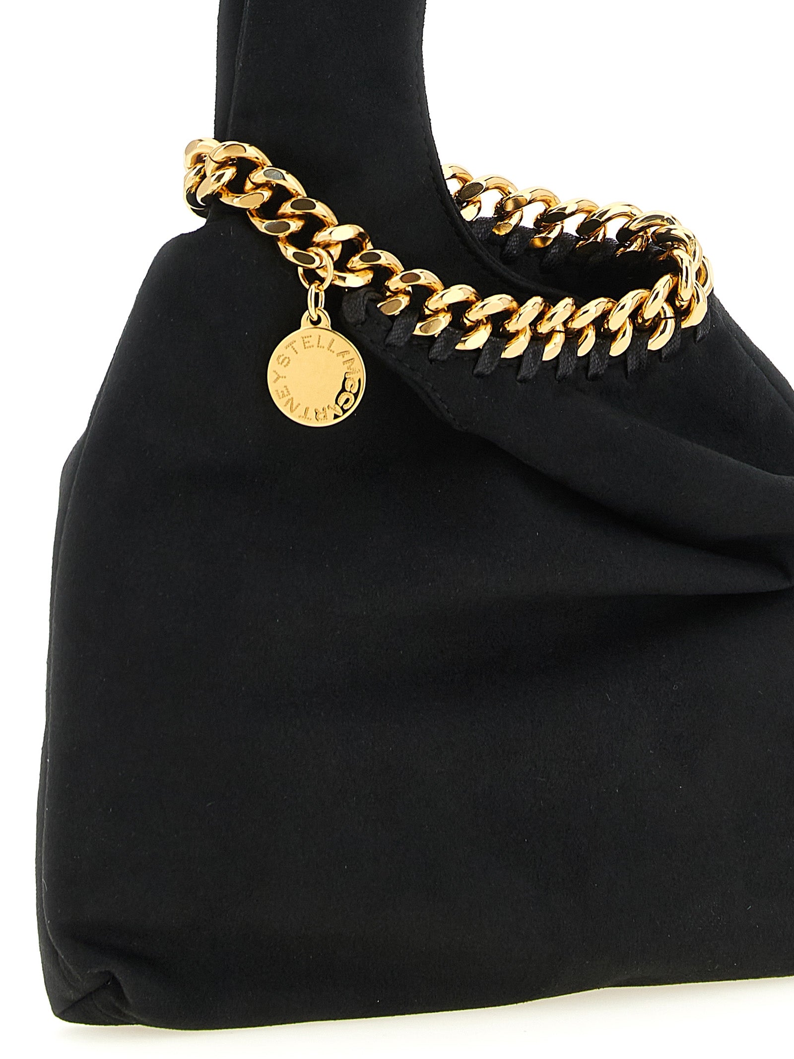Stella McCartney Falabella Wristlet Black Suede-Effect Handbag