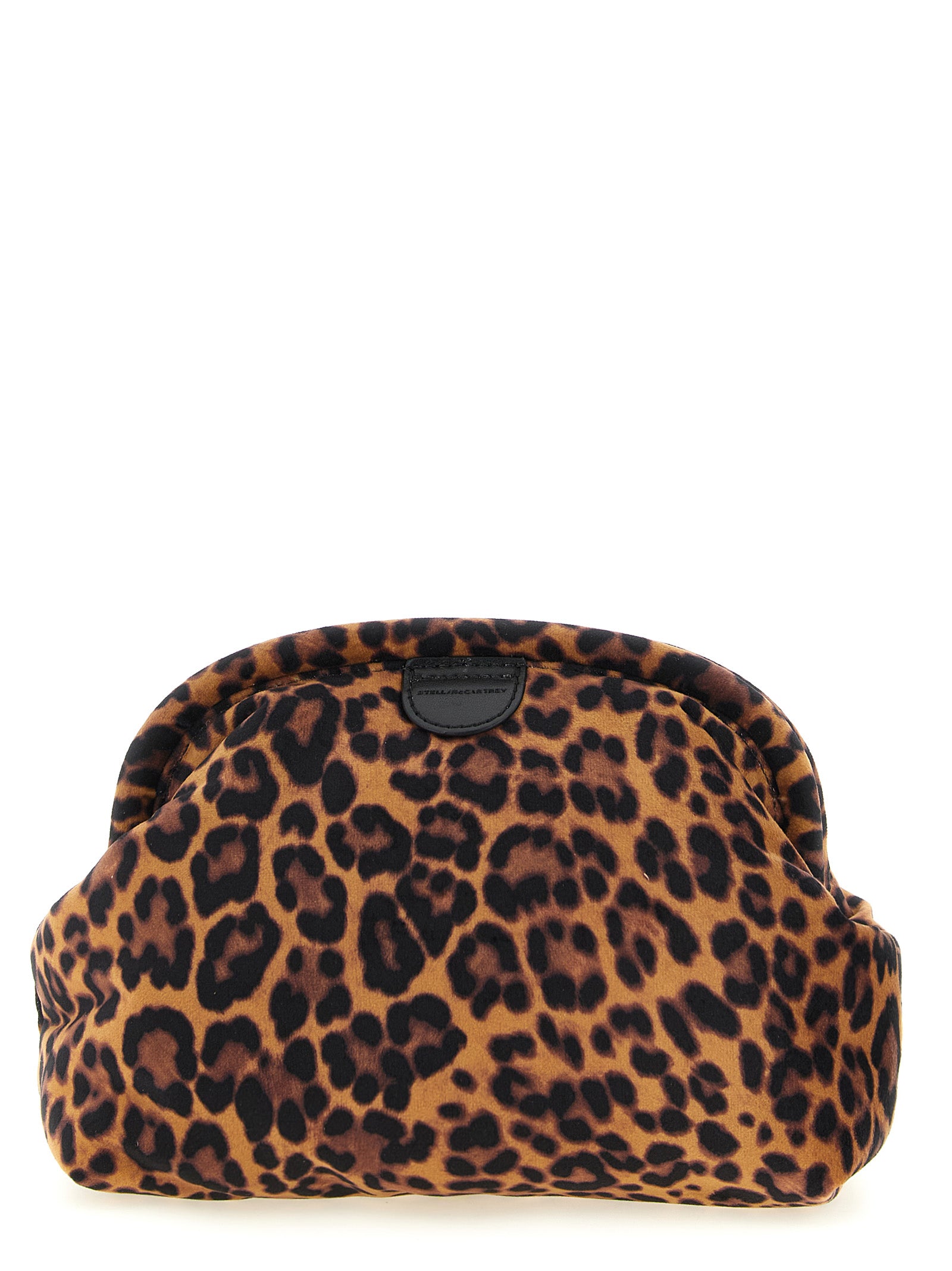 Stella McCartney Falabella Soft Leopard Velvet Clutch Bag