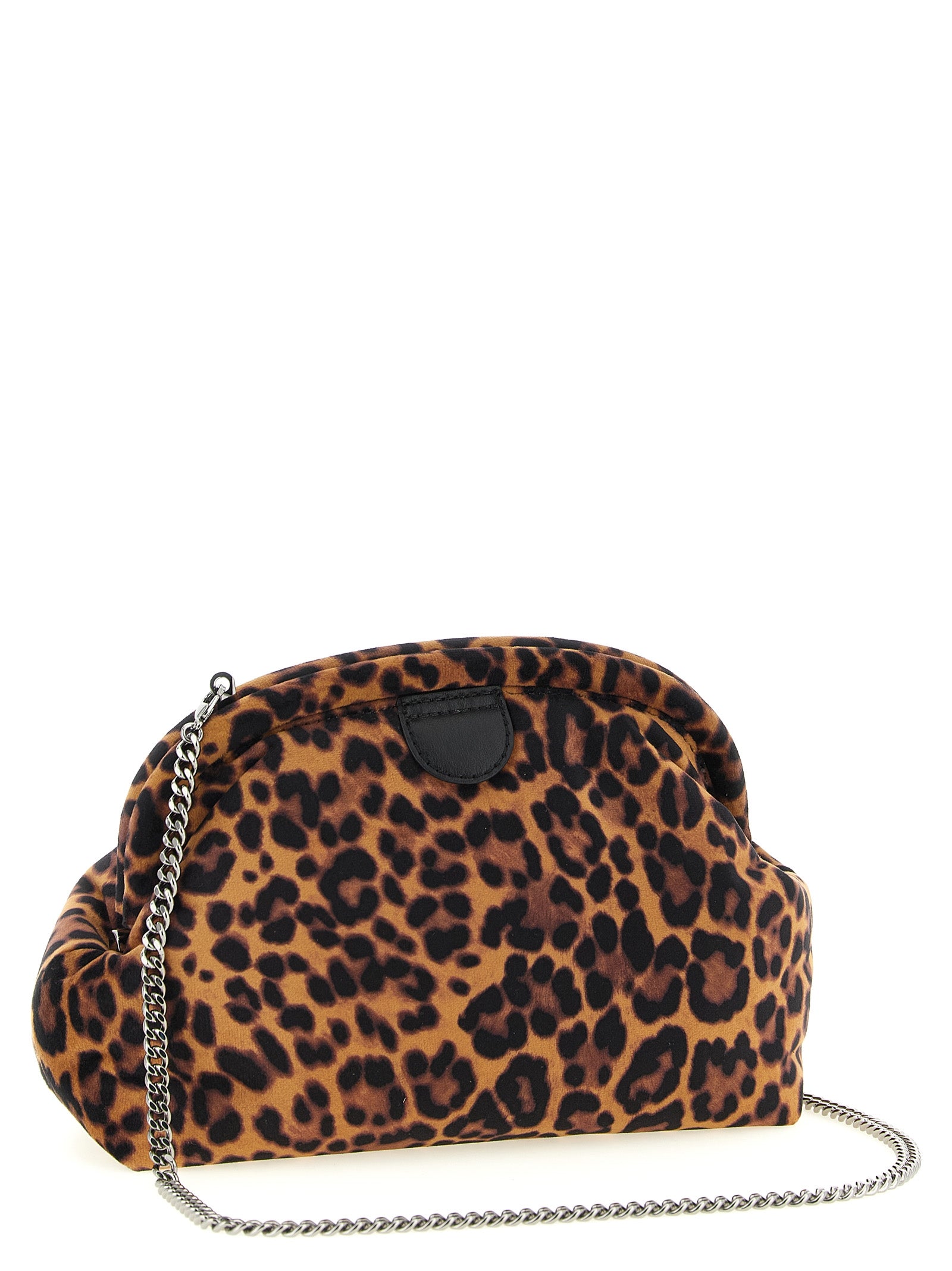 Stella McCartney Falabella Soft Leopard Velvet Clutch Bag