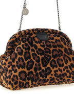 Stella McCartney Falabella Soft Leopard Velvet Clutch Bag