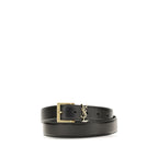 Saint Laurent Box Laque Black Leather Belt 3cm