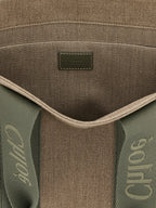 Chloé Medium Woody Green Linen Tote Bag