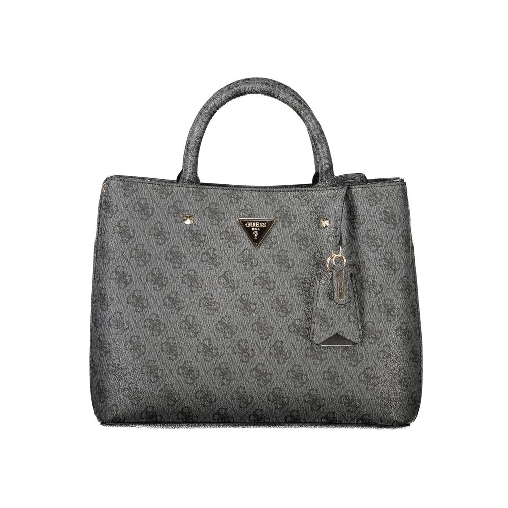 Guess Meridian II Black Logo Satchel Bag