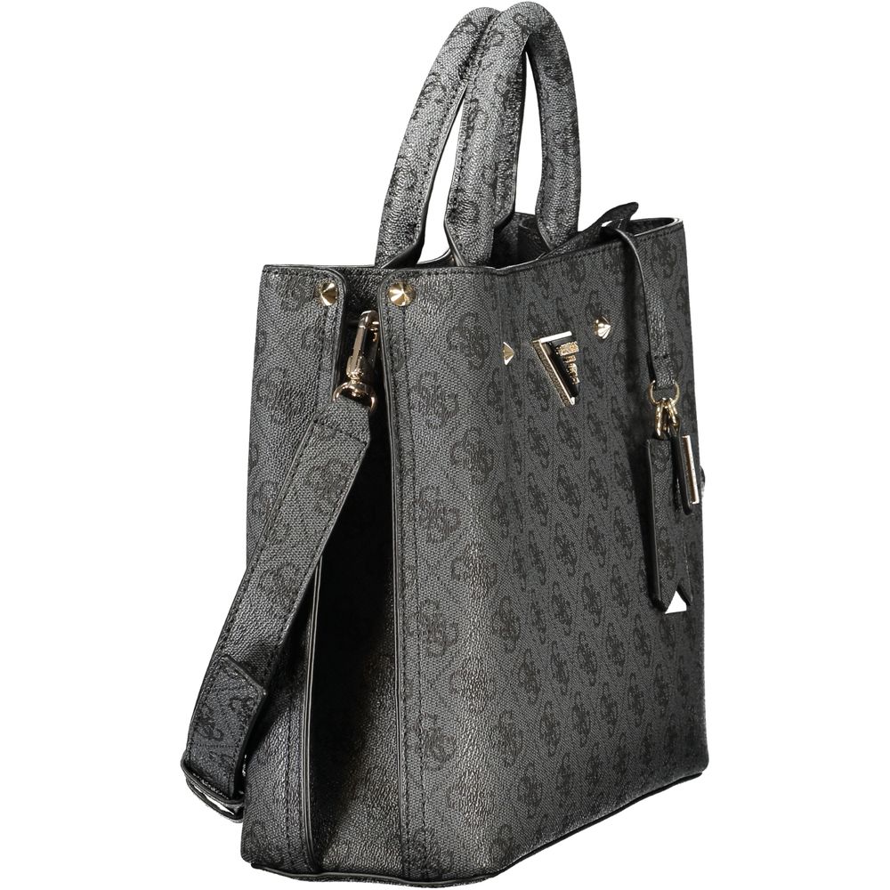 Guess Meridian II Black Logo Satchel Bag