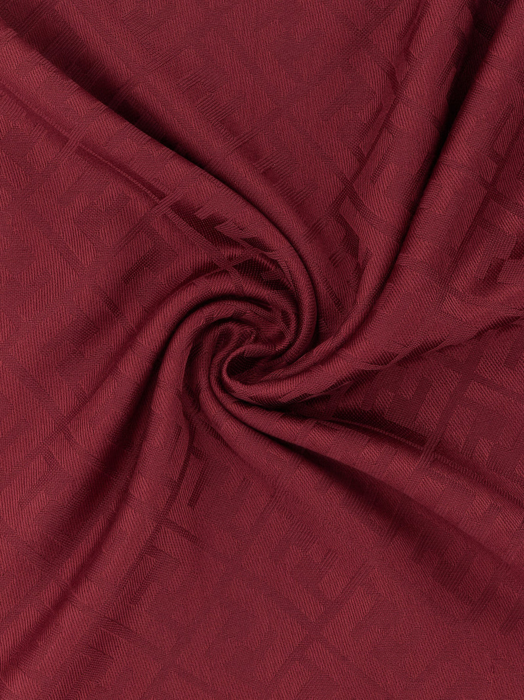 Fendi Bordeaux FF Silk & Wool Jacquard Shawl