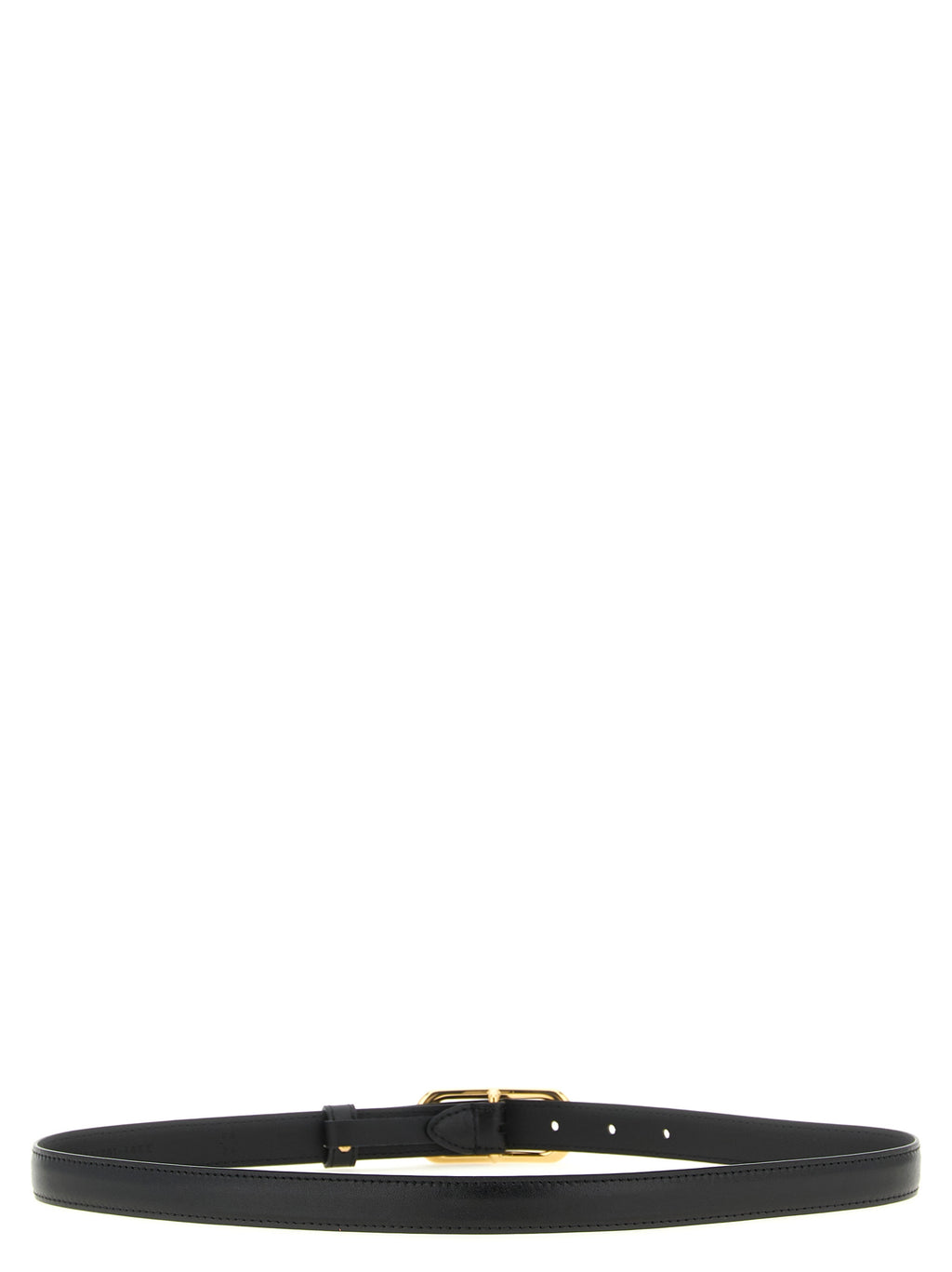 Fendi Black Leather FF Thin Belt