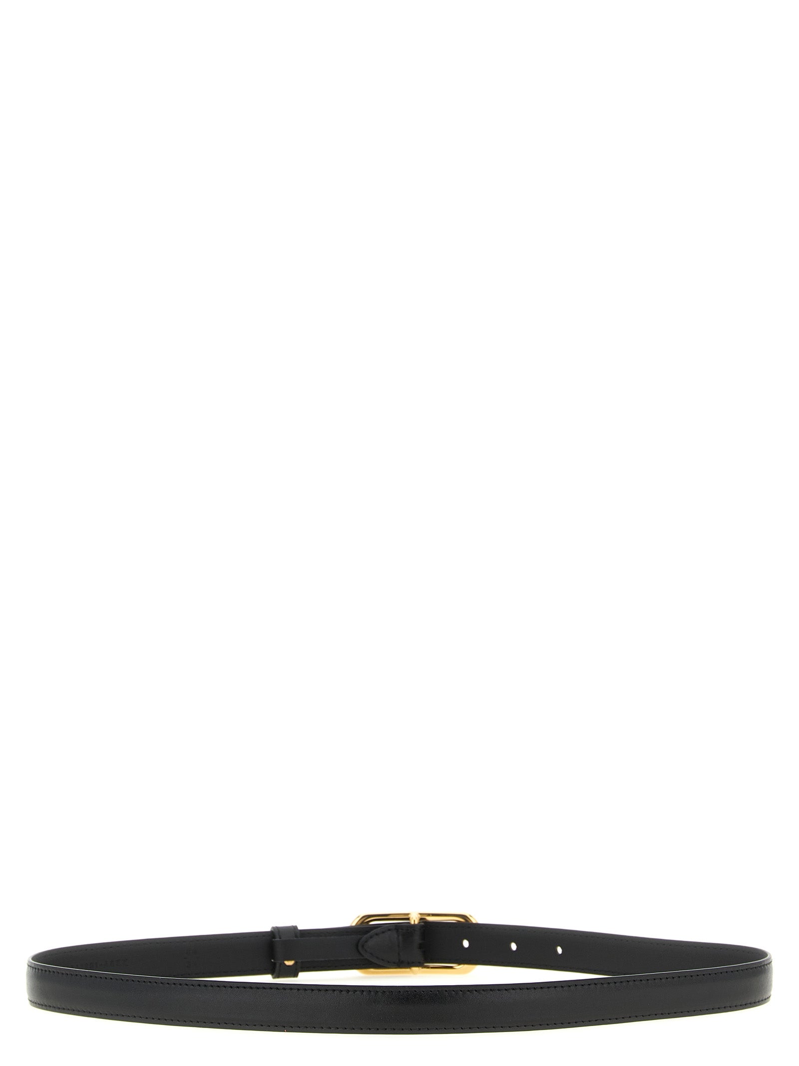 Fendi Black Leather FF Thin Belt