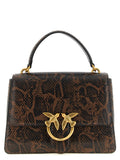 Pinko Mini Love Bag One Top Handle Python-Effect Leather Handbag
