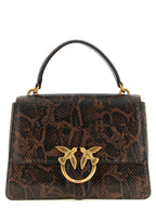 Pinko Mini Love Bag One Top Handle Python-Effect Leather Handbag