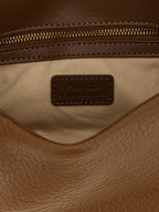 PINKO Love Birds Brown Leather Shoulder Bag