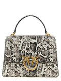 Pinko Mini Love Bag Python-Effect Leather Top Handle Bag