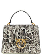 Pinko Mini Love Bag Python-Effect Leather Top Handle Bag