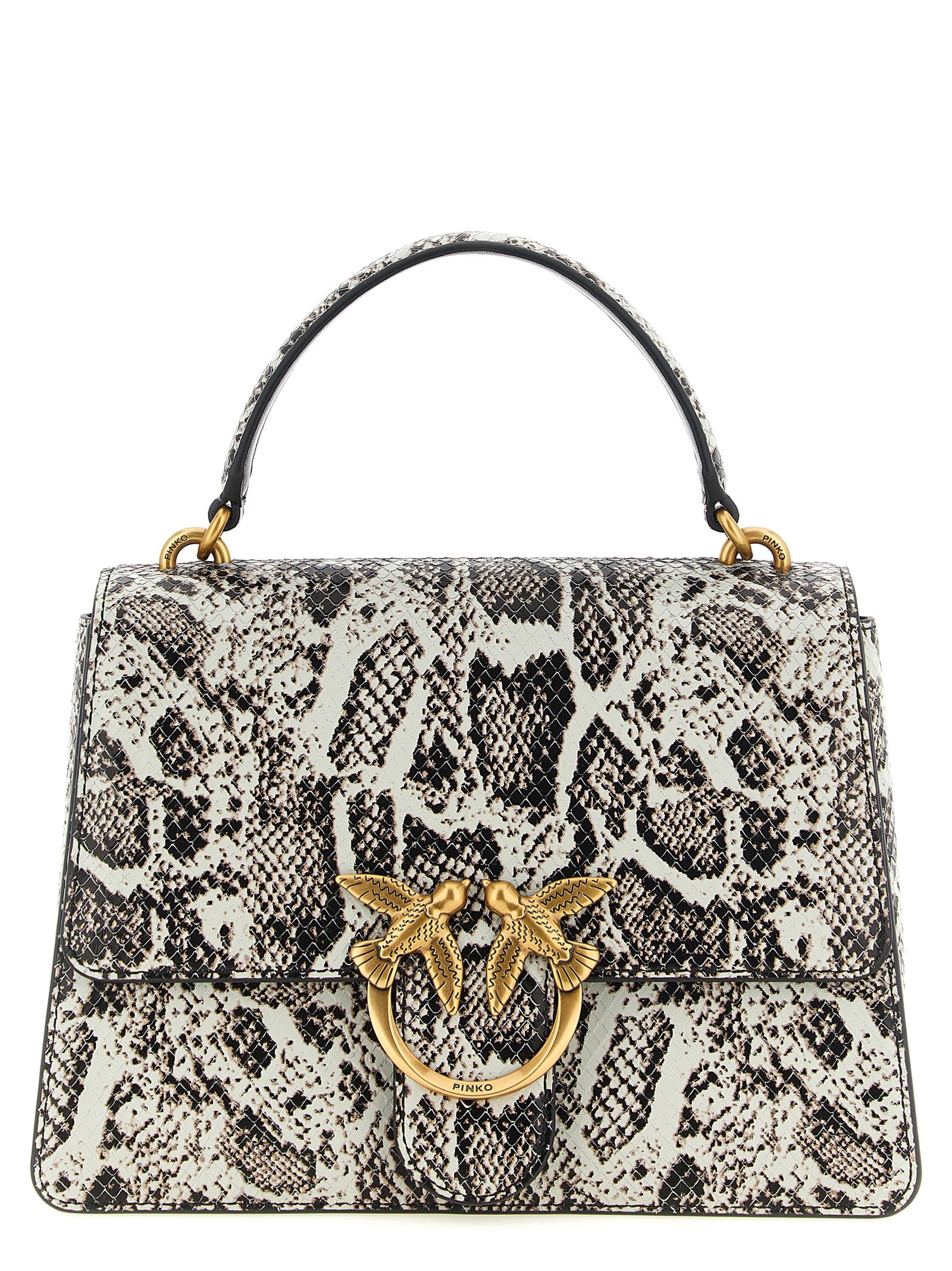 Pinko Mini Love Bag Python-Effect Leather Top Handle Bag