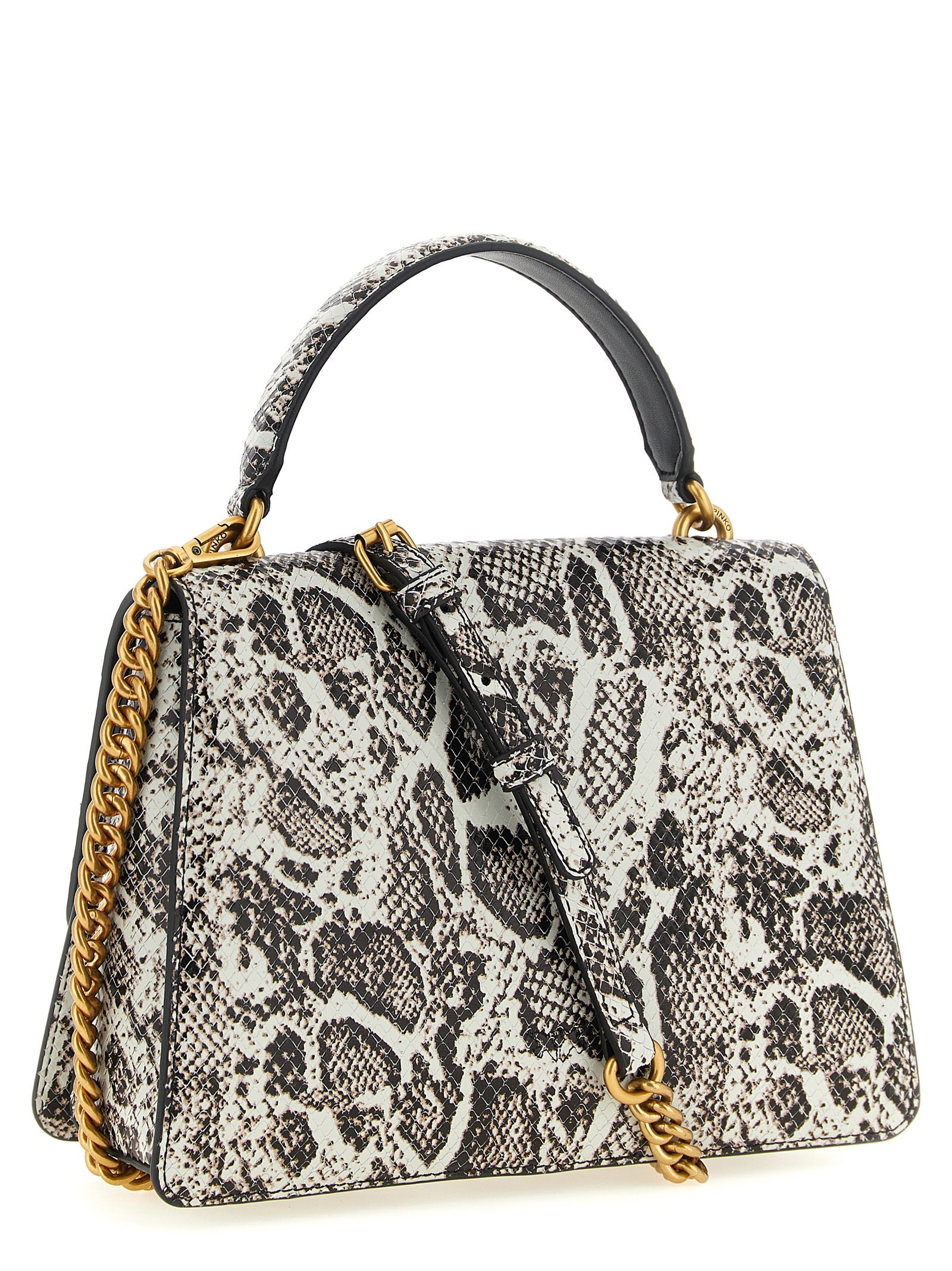 Pinko Mini Love Bag Python-Effect Leather Top Handle Bag