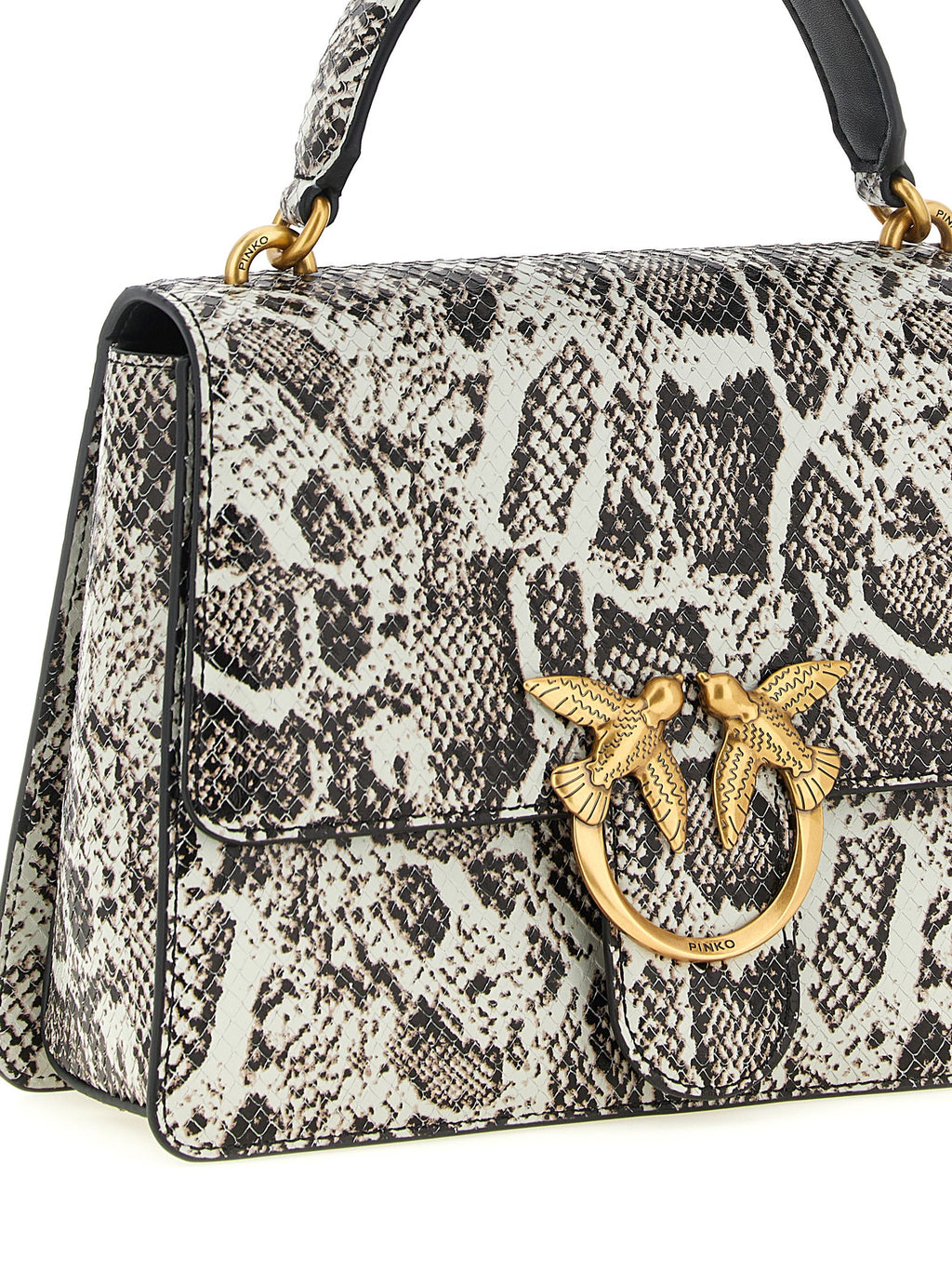 Pinko Mini Love Bag Python-Effect Leather Top Handle Bag