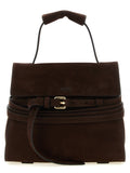 Moschino Tie Me Brown Nubuck Leather Handbag