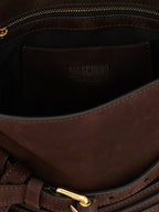 Moschino Tie Me Brown Nubuck Leather Handbag