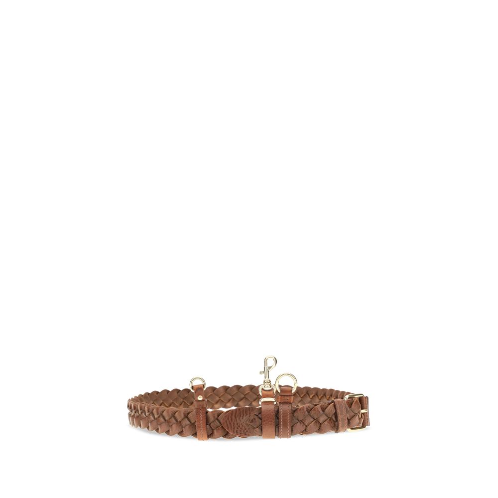 Miu Miu Brown Woven Leather Belt